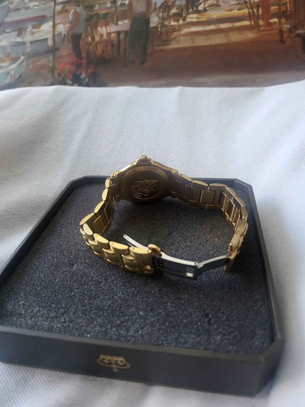Gold Plated-Vintage-Gucci Gold Tone Stainless Steel Watch - Classic Gold Dial